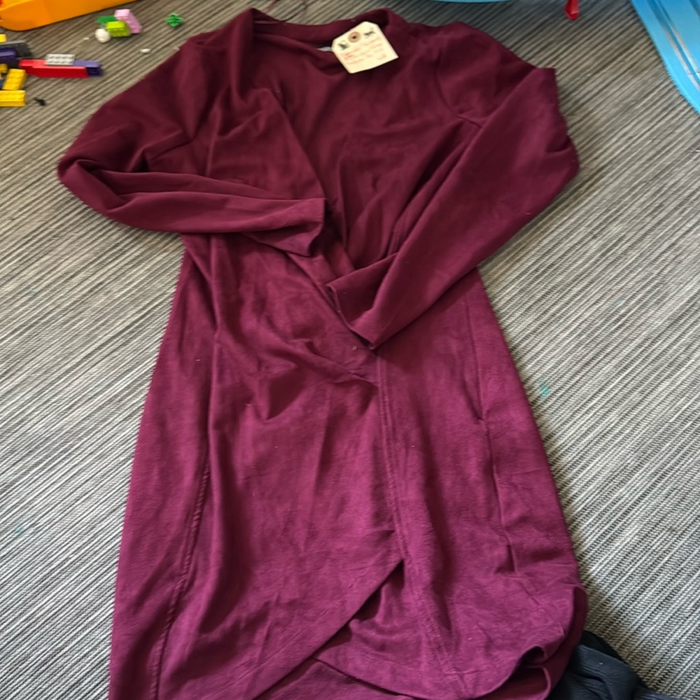 Misguided Suede (man Made) Wrap Dress